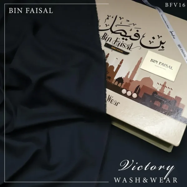BIN FAISAL 100% Pure Super Luxury Victory Wash & Wear-Charcoal BFV16