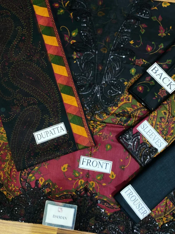 Maria.B 3 Piece Unstitched Embroidered Suit - Image 10