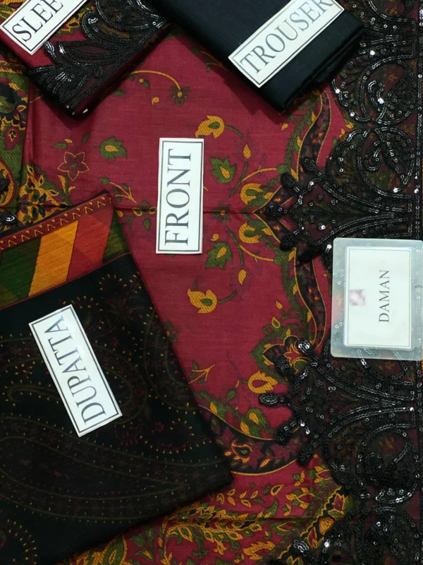Maria.B 3 Piece Unstitched Embroidered Suit - Image 8
