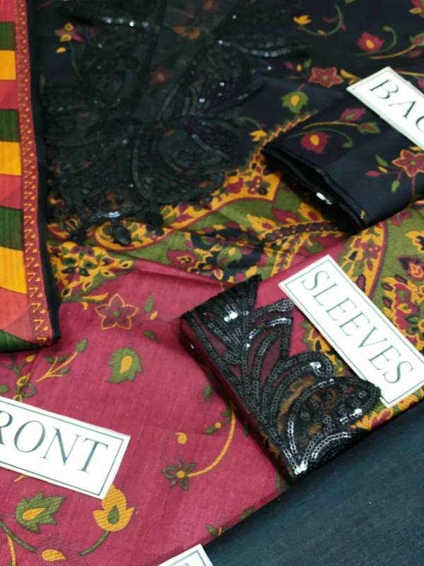 Maria.B 3 Piece Unstitched Embroidered Suit - Image 7