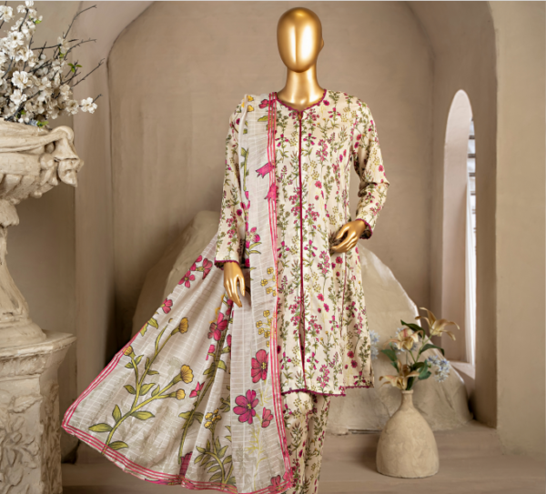 Blossom Whimsy 3Pc Lawn Digital Printed Suit - Khaadi