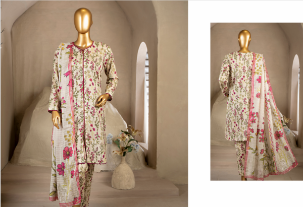 Blossom Whimsy 3Pc Lawn Digital Printed Suit - Khaadi - Image 3